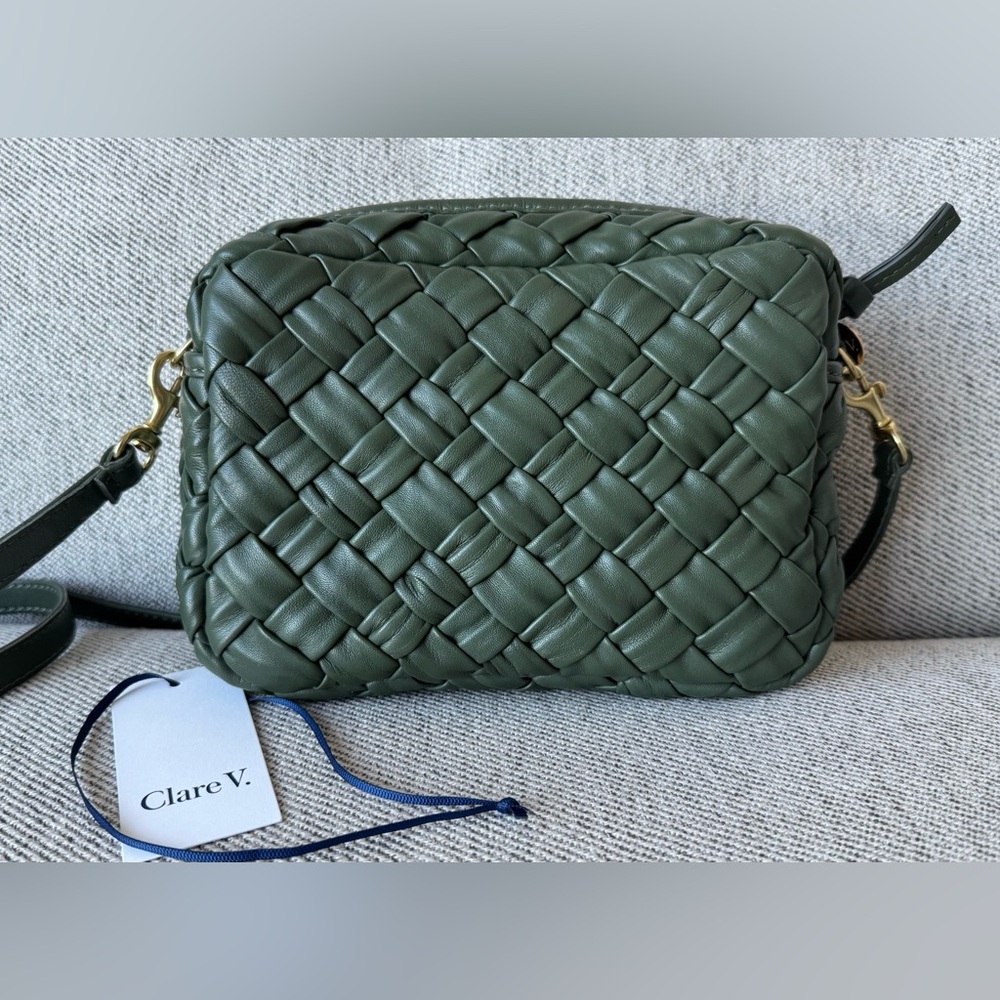 EUC - Clare V. Midi Sac Puffy Woven - Army Green